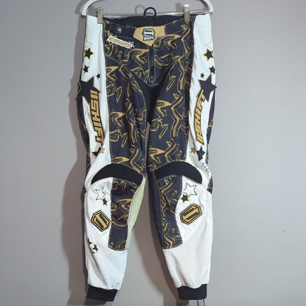Shift Brand Black and Gold Motocross Women's Size 8  Pants